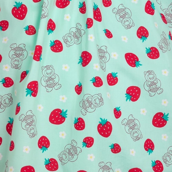 Disney Parks Dress Shop Toy Story Lotso Bear Strawberry Mint Green Dress MEDIUM - Picture 3 of 3